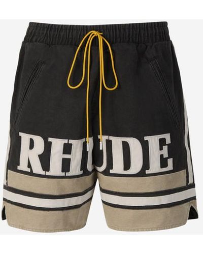 Rhude Cotton Logo Bermuda Shorts - Black