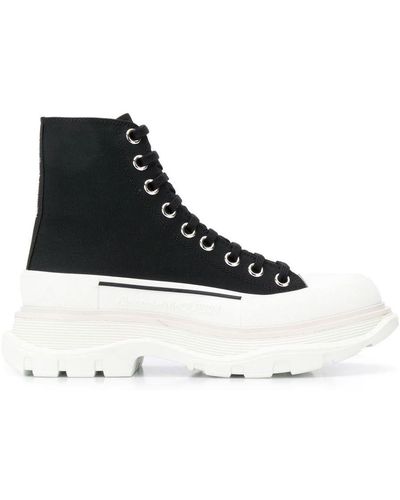Alexander McQueen Tred Slick High-top Suede Boots - Black