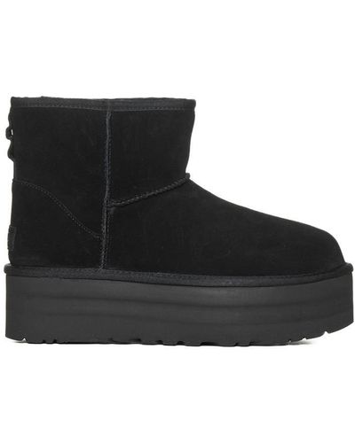 UGG ® Classic Mini Platform Suede Classic Boots - Black