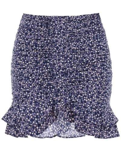 Isabel Marant Milendi Silk Mini Skirt - Blue