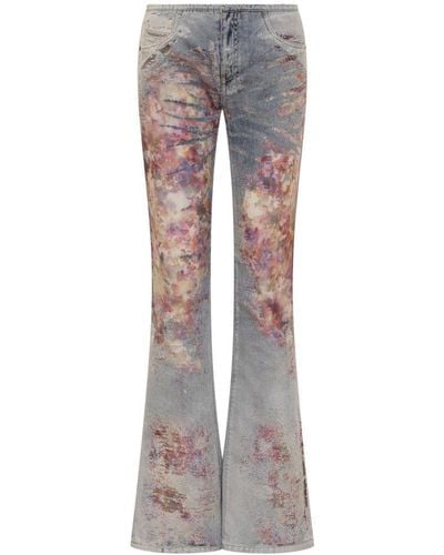 DIESEL Jeans With Devoré Effect - Grey