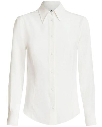 Etro Long-sleeved Silk Shirt - White