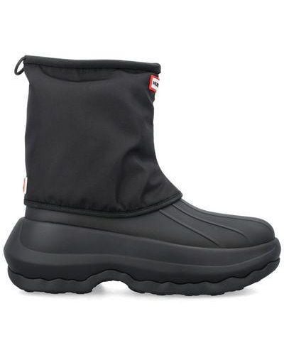 KENZO Raffia Leather Ankle Boots - Black