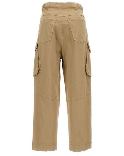 Semicouture Bianca Cotton Cargo Pants - Natural