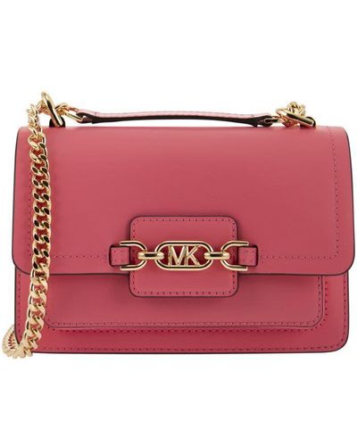 Michael Kors Heather Extra-Small Leather Shoulder Bag - Red