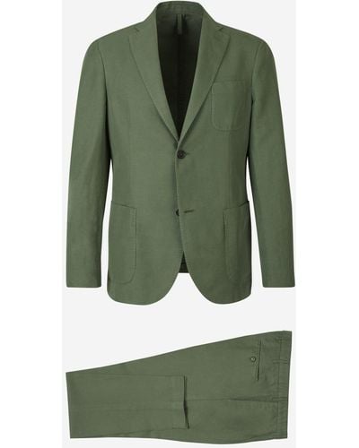 Incotex Plain Linen Suit - Green