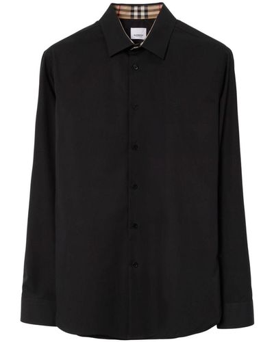 Burberry Stretch Cotton Shirt - Black