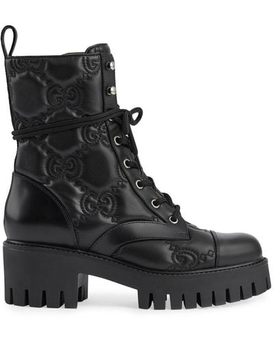 Gucci Leather Boot Shoes - Black