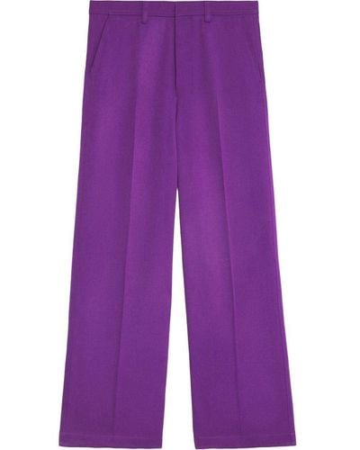Ami Paris Wide-leg Tailored Pants - Purple