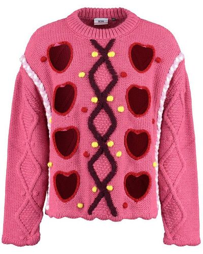 Gcds Wool Blend Pullover - Pink
