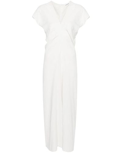 P.A.R.O.S.H. Ruched Cady Midi Dress - White