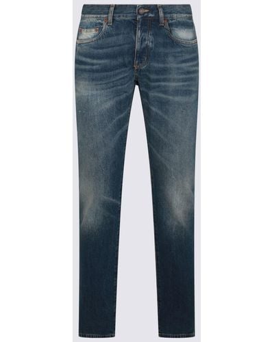 Saint Laurent Light Cotton Denim Jeans - Blue