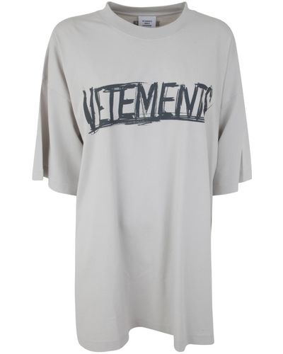 Vetements Worldtour Logo T-shirt Clothing - Grey