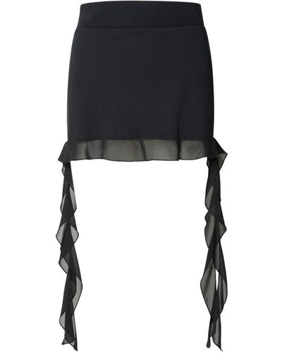 Blumarine Black Cotton Miniskirt