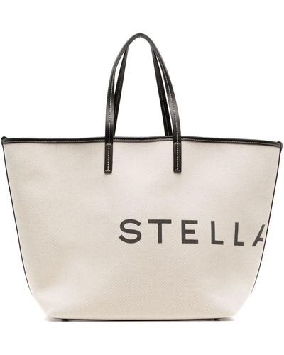 Stella McCartney Logo-print Cotton Tote Bag - Natural