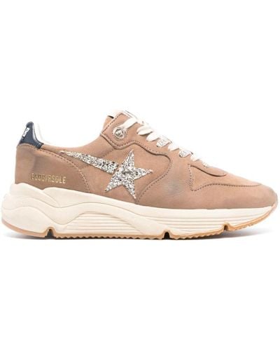 Golden Goose Running Sole Glittered Sneakers - Pink