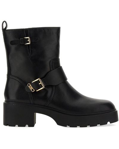 Michael Kors Perry Leather Ankle Boots - Black