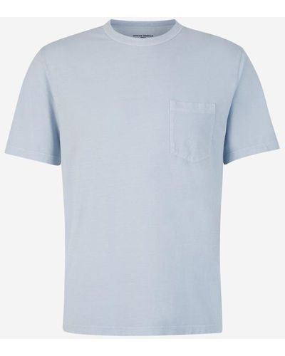 Officine Generale Lyocell Pocket T-Shirt - Blue
