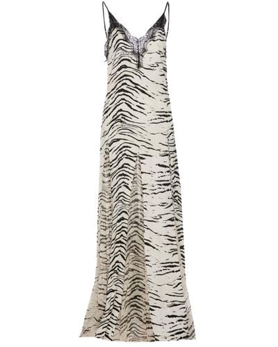 Elisabetta Franchi Zebra Maxi Dress - Metallic