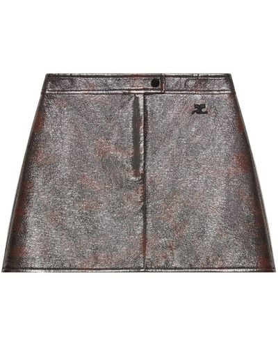 Courreges High-waisted Mini Skirt - Grey