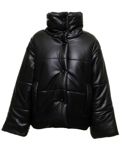 Nanushka Vegan Leather Quilted Jacket Nanuskha Woman - Black