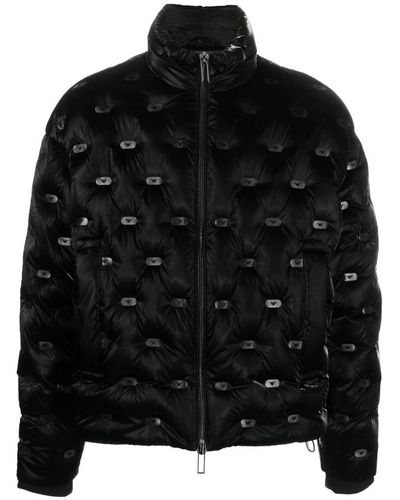 Emporio Armani Logo-embellished Puffer Jacket - Black