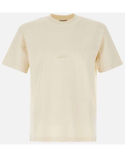 Autry Main Apparel Cotton T-Shirt Cream - Natural