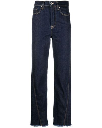 Lanvin Frayed-edge Straight-leg Jeans - Blue