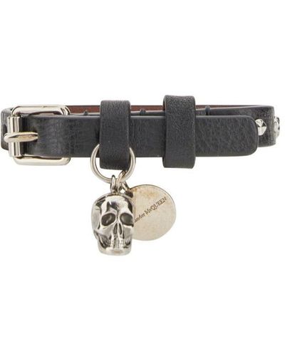Alexander McQueen Bracelet With Skull - Black