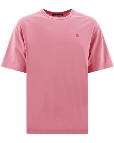 Acne Studios "Face" T-Shirt - Pink