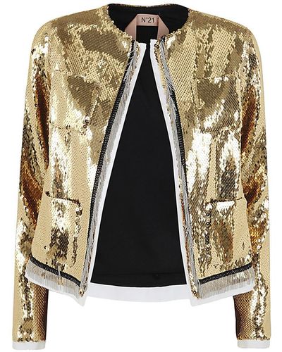 N°21 Jacket With Sequins Clothing - Metallic