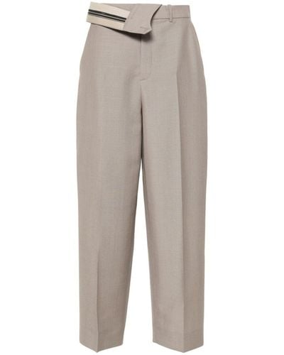 Fendi Mohair Pants Asymmetrical Waist - Gray