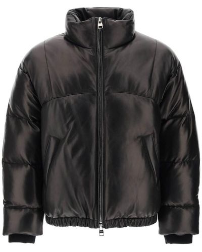 Alexander McQueen Quilted Leather Puffer Jacket - Black