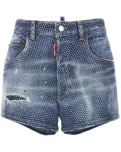 DSquared² Cotton Mini Shorts - Blue