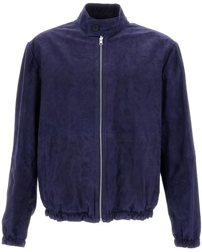 Arma Aron Bomber In Suede - Blue