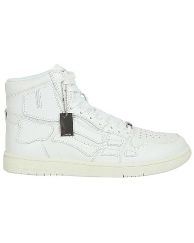 Amiri Skel Panelled Leather High-top Sneakers - White