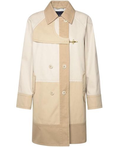 Fay Double-Breasted Trench Coat - Natural