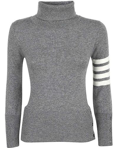Thom Browne Cashmere Turtleneck Sweater - Grey
