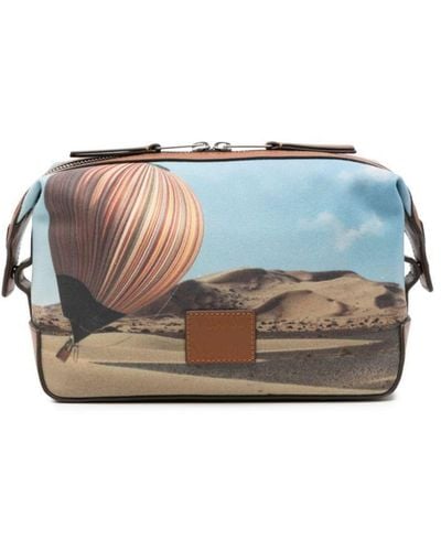 Paul Smith Stripe Balloon-print Wash Bag - Blue