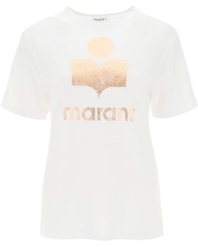 Isabel Marant Isabel Marant Etoile Zewel T-shirt With Metallic Logo Print - White