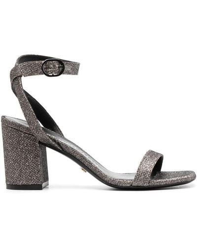 Stuart Weitzman 85mm Glitter-detailing Sandals - Metallic