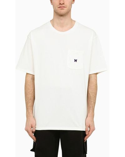 Needles Crew-Neck T-Shirt With Embroidery - White