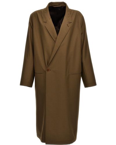 Lemaire Asymmetric Coats, Trench Coats - Natural