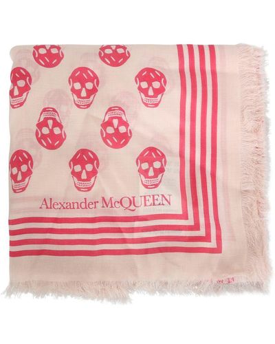 Alexander McQueen Skull-print Wraparound-style Scarf - Pink
