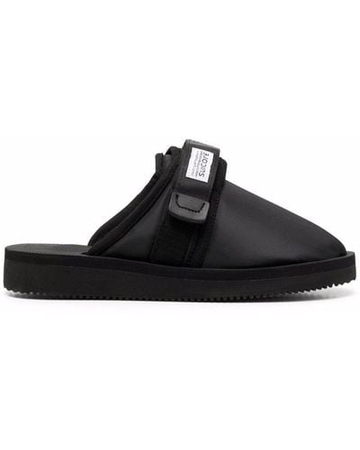 Suicoke Logo-patch Slippers - Black