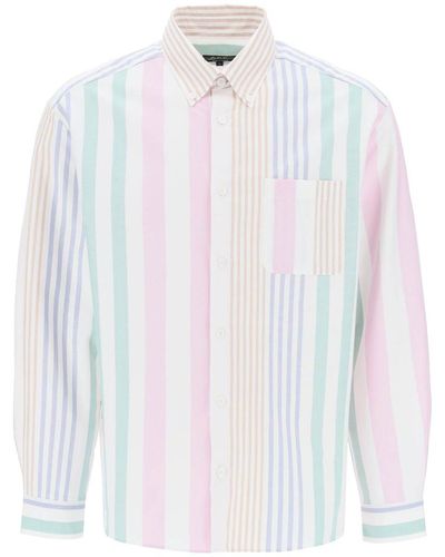 A.P.C. Mateo Striped Oxford Shirt - White