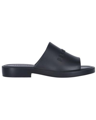 Ferragamo Logo Slide Sandals - Blue