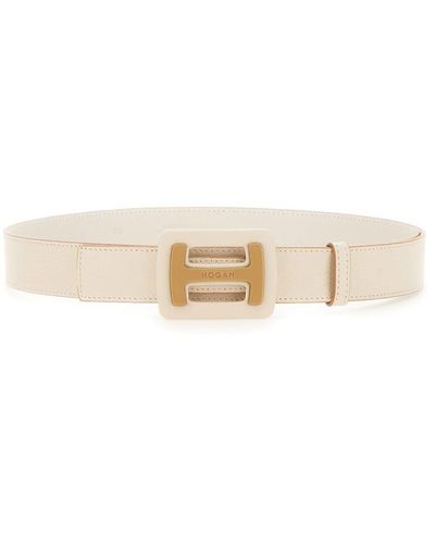 Hogan Leather Belt - Natural