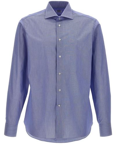 Borriello 'falso Unito' Cotton Shirt - Blue