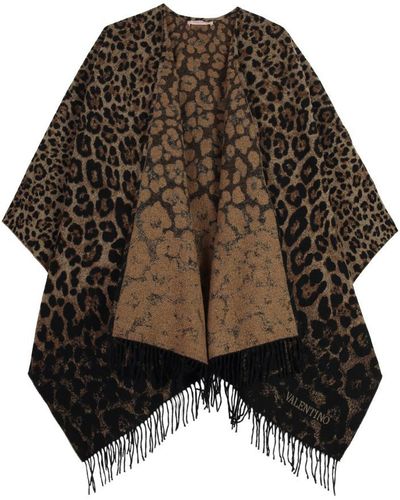 Valentino Wool And Cashmere Cape - Brown